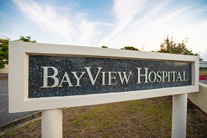 A view of Bayview Hospital's outside damn