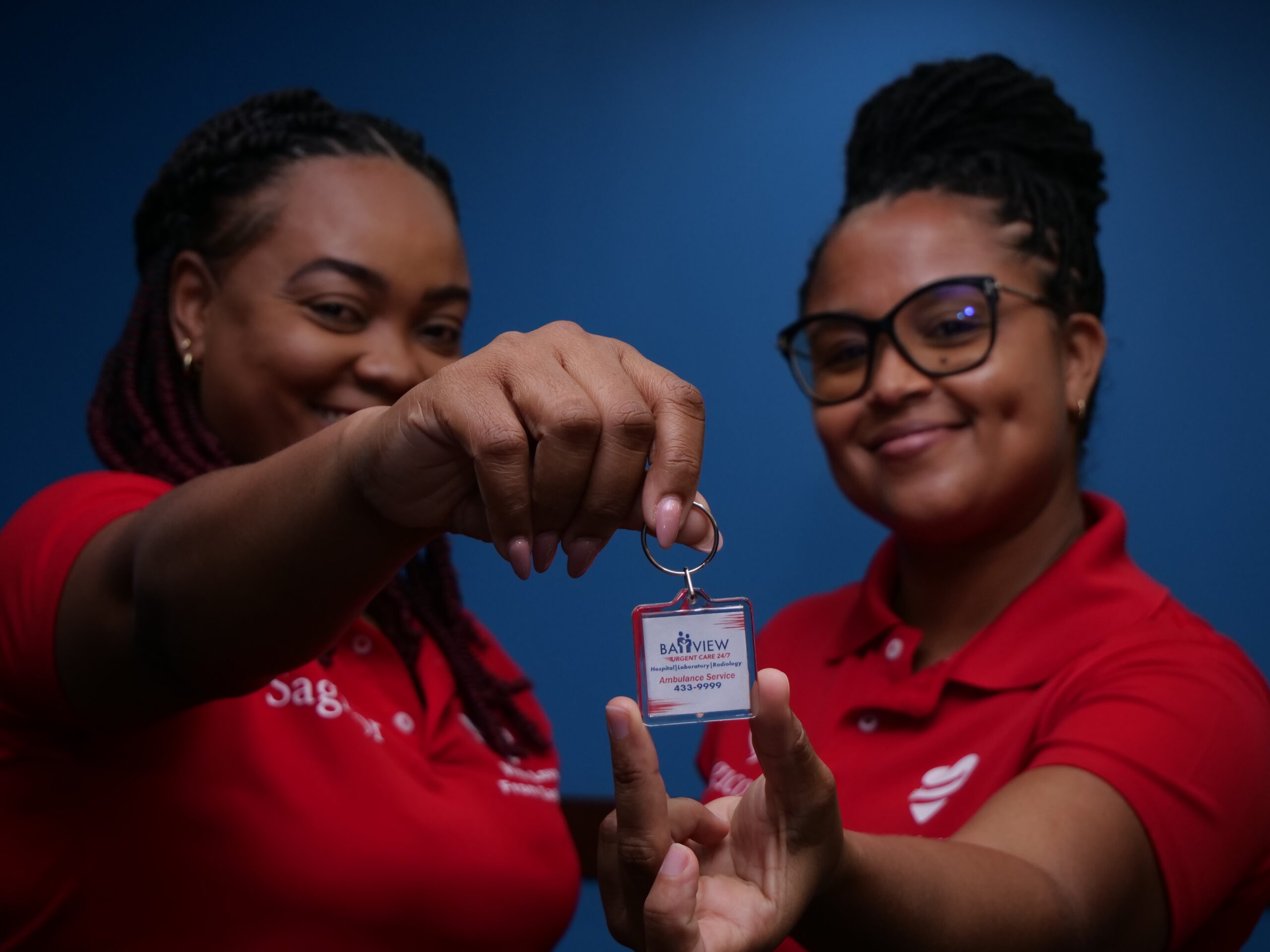 Sagicor Nurse, Jessica Sandiford and Sagicor Nurse, Rosanna Springer